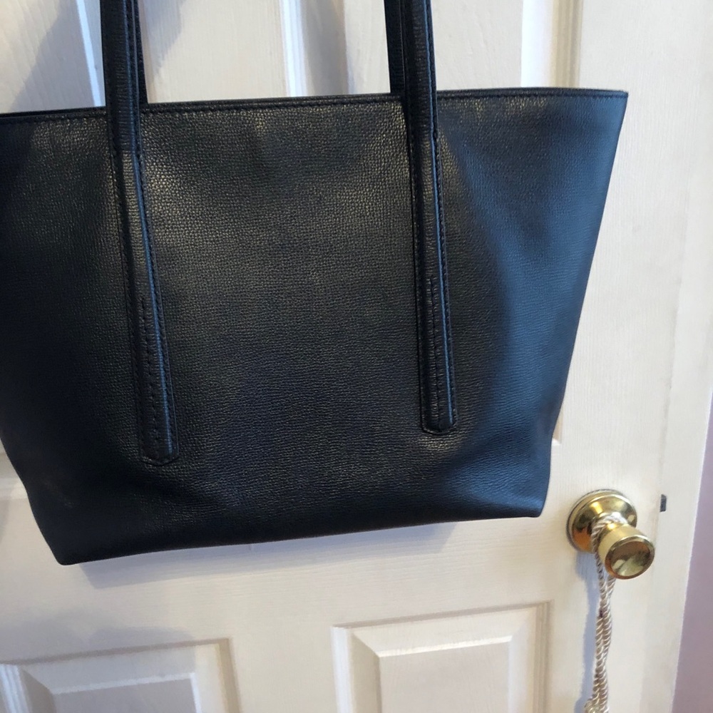 HUGO BOSS Tote Bag Purse Safino Sapphire Blue Leather Zippier Detachable Charm - Picture 5 of 12